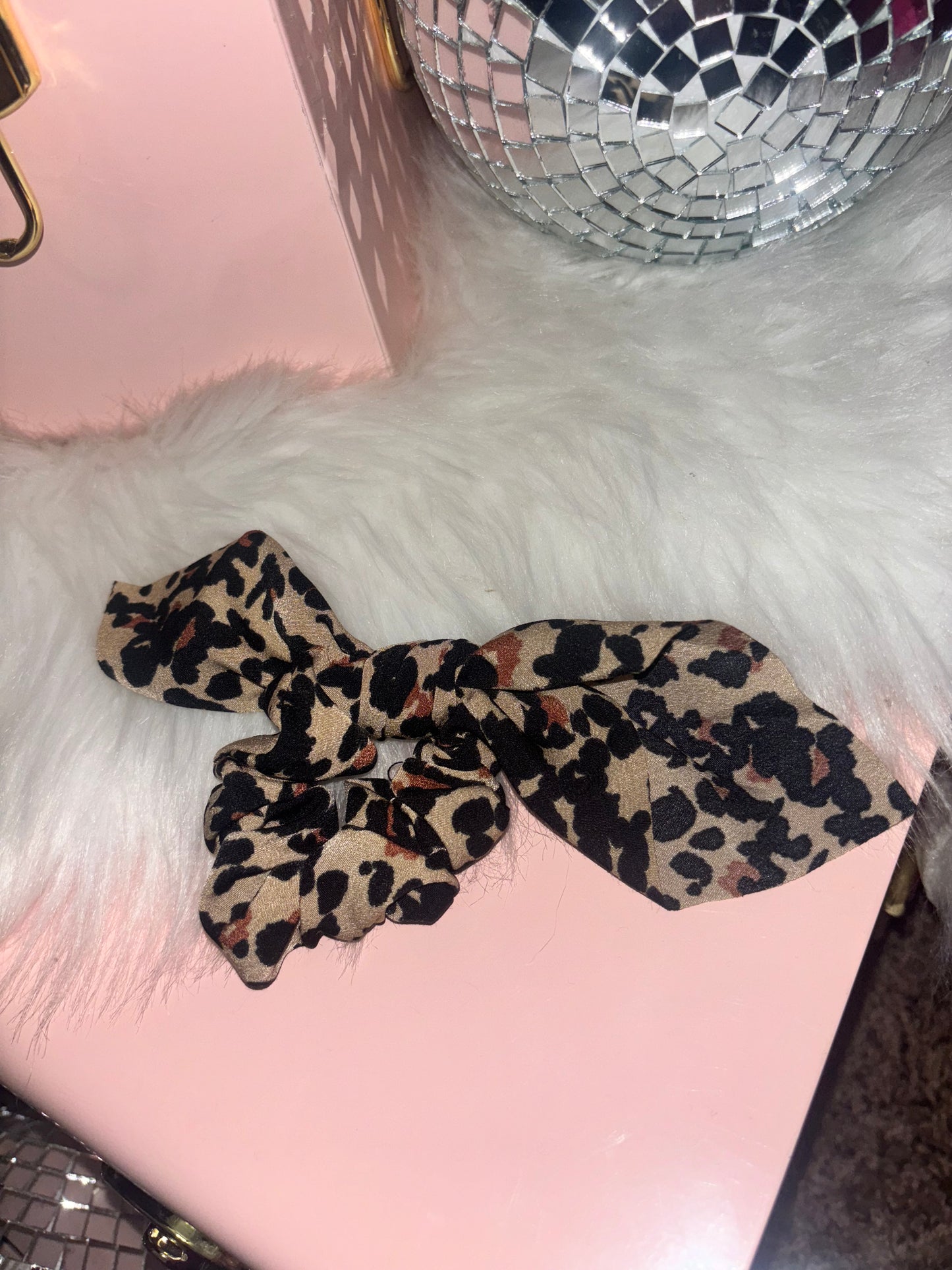 Cheetah dark scrunchie