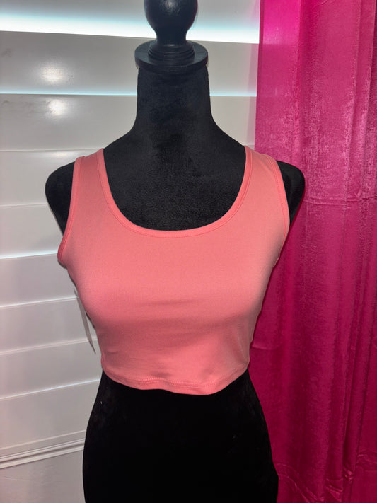 Coral Basic Crop Top