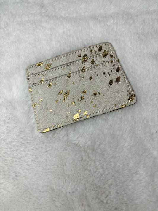 Golden cowhide cardholder