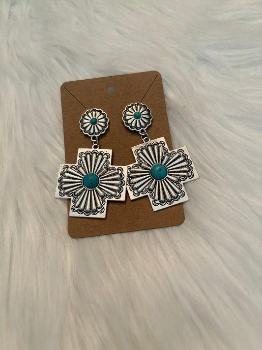 Western Cross Earrings