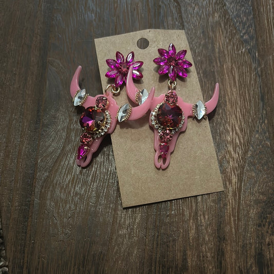 Pink Long Horn Ear Bling