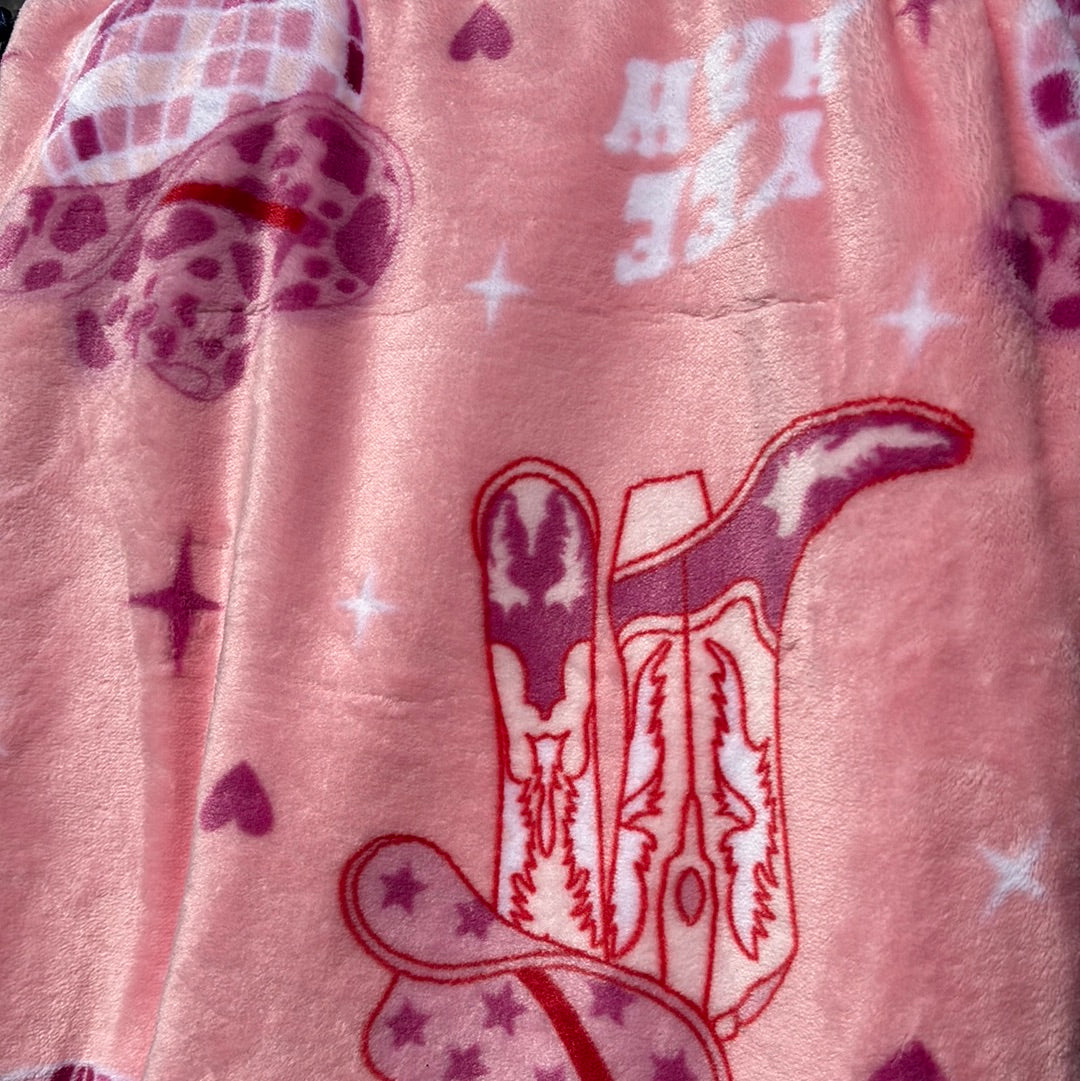 Yee Haw Blanket Pink Disco