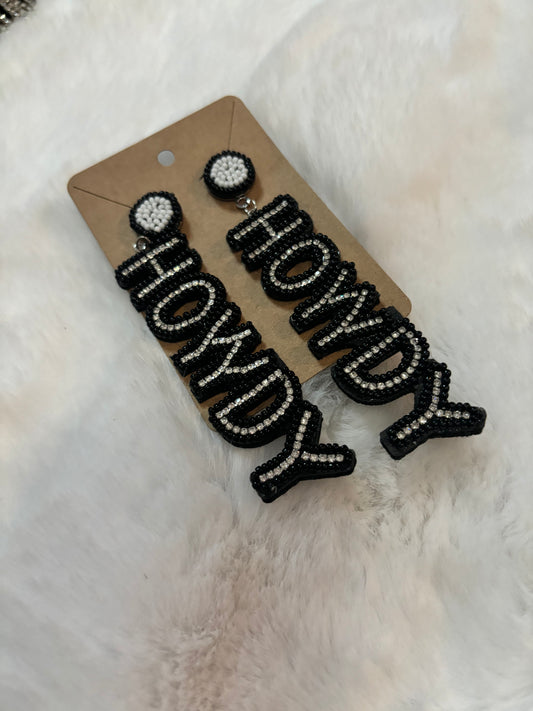 Black Howdy Earrings