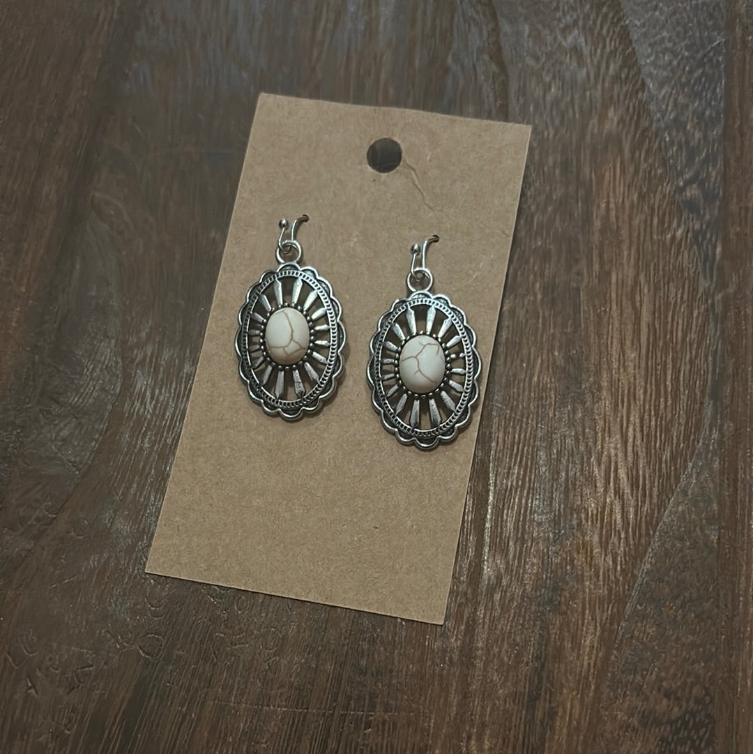 Western Cream Earrings