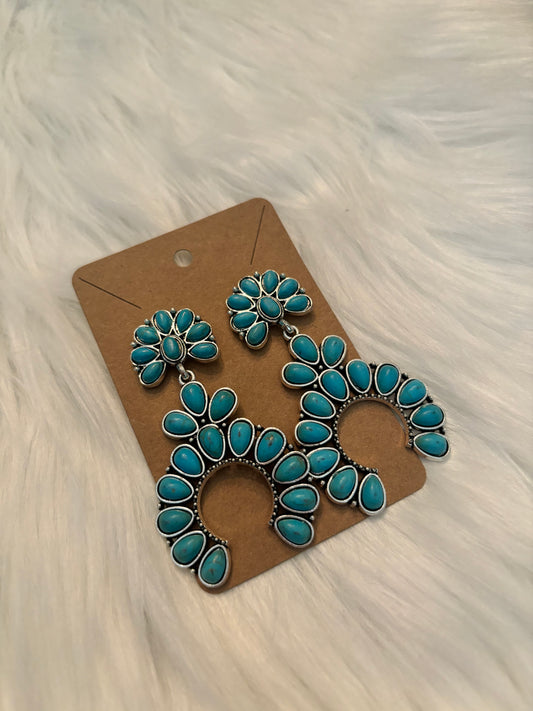 Aqua Western Earrings