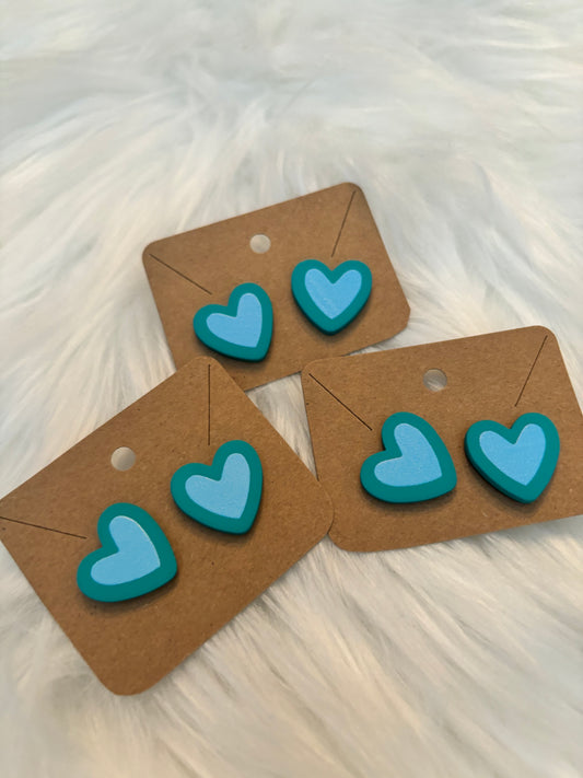 Blue Heart Earrings