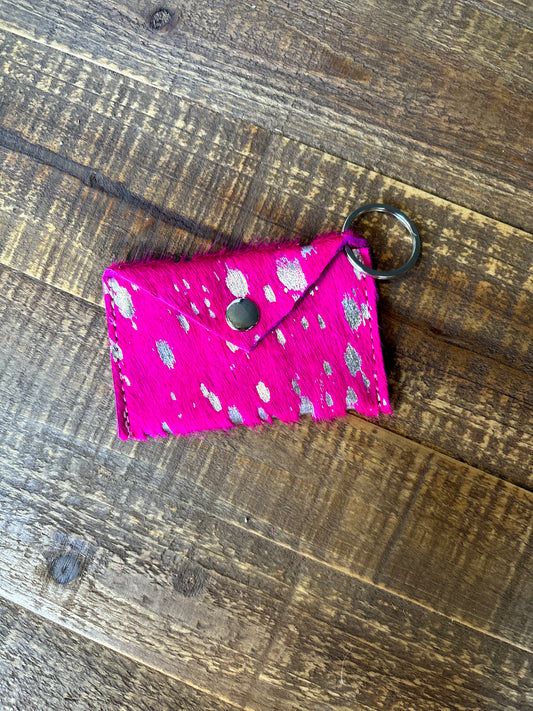 Hot Pink Speckled Card Holder