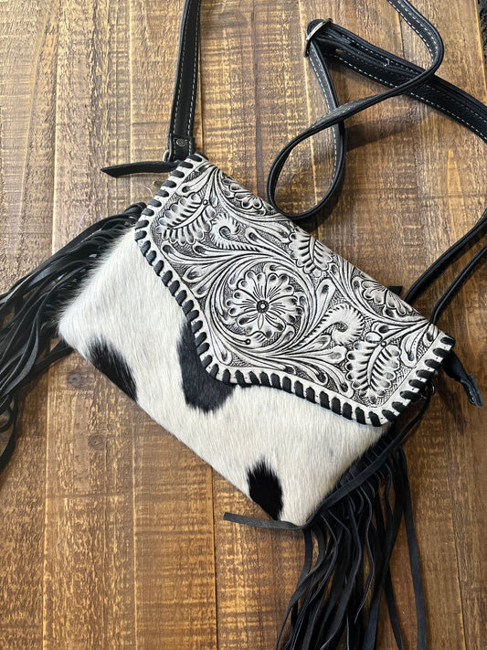 Black  Real Cowhide Purse