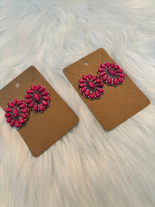 Hot Pink Western Earrings