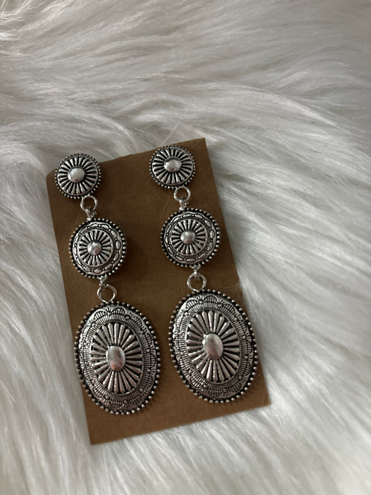 Silver Oval Earrings