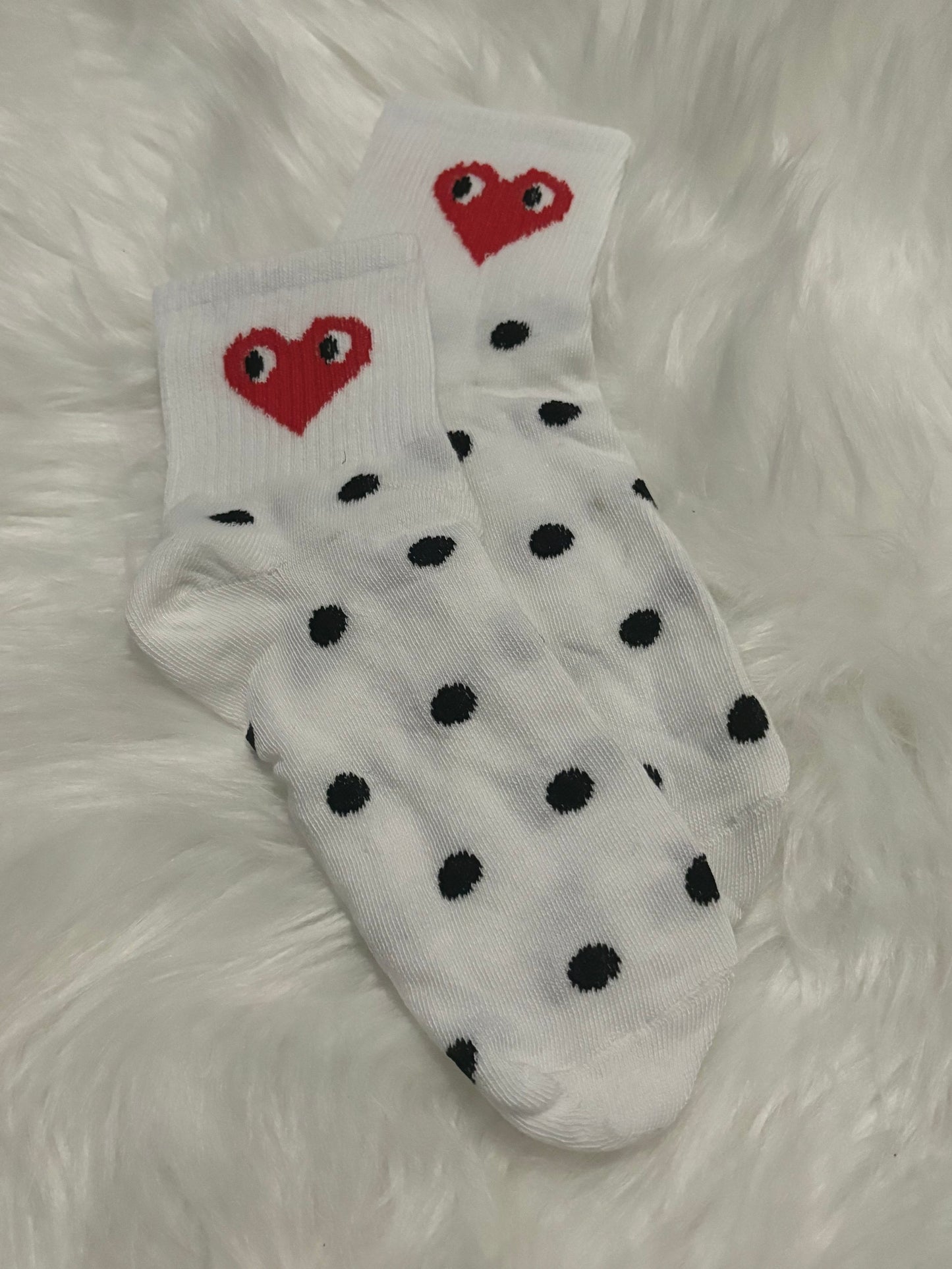 Poka dot heart socks